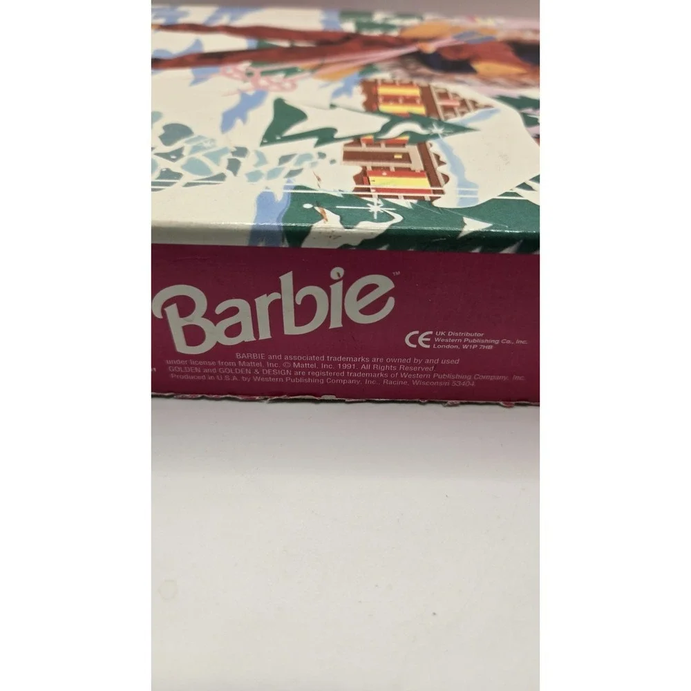 Vintage 1991 Barbie Ski Lodge 100 Piece Puzzle Golden 4096C-1 Complete Mattel